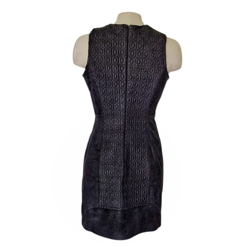 Theyskens Theroy Black Leather Quilted Mini Dress Sexy Luxury Glam 2 - Picture 4 of 10